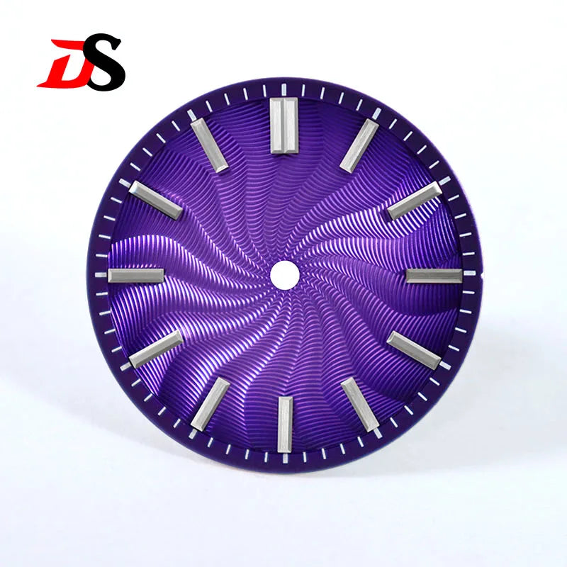 Guilloche Watch Dial 28.5mm No Lume NH35 Sterile Ice Blue Smoky Purple NH34 NH38 No Date