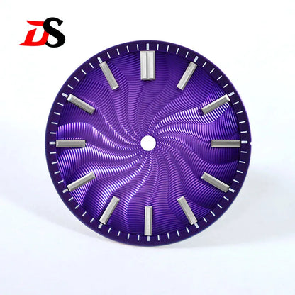 Guilloche Watch Dial 28.5mm No Lume NH35 Sterile Ice Blue Smoky Purple NH34 NH38 No Date
