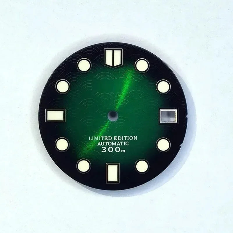 28.5mm Wave Dial Refit BGW9 C3 Lume for NH35 Movement