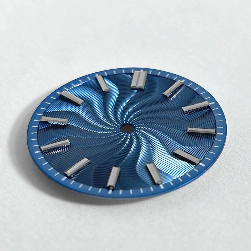 Guilloche Watch Dial 28.5mm No Lume NH35 Sterile Ice Blue Smoky Purple NH34 NH38 No Date