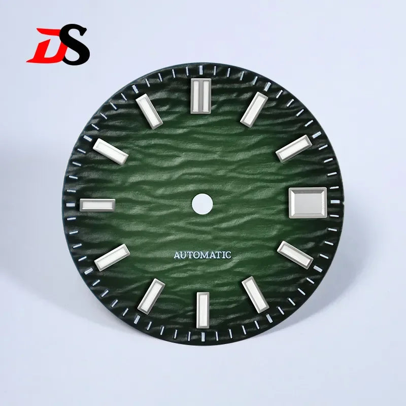 28.5mm Dial Gradient Wave Pattern Dial Blue Lume Date for NH35/NH38 Movement