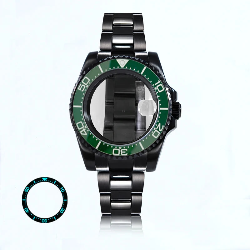 Black 40.5mm Case Oyster Bracelet 20ATM Suitable for NH34NH35/36/38ETA2824 Movement