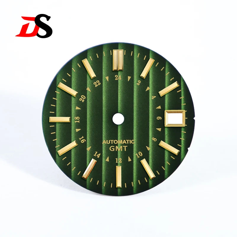 28.5MM Dial Bamboo Pattern Gold Text Sunburst No Lume for NH34 GMT NH35  Movement