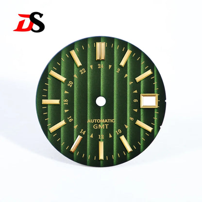 28.5MM Dial Bamboo Pattern Gold Text Sunburst No Lume for NH34 GMT NH35  Movement