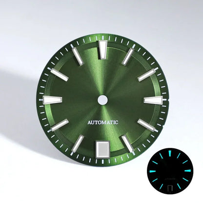 28.5mm Sunburst Dial 6 O'clock Blue Lume NH35 Movement