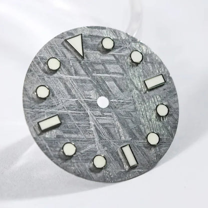 No Tick Mark 28.5mm Natural Grey Meteorite Dial BGW9 C3 Lume NH35NH36 Movement
