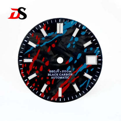 Colorful Graffiti Carbon Fiber Dial Color Ink Date Blue Lume