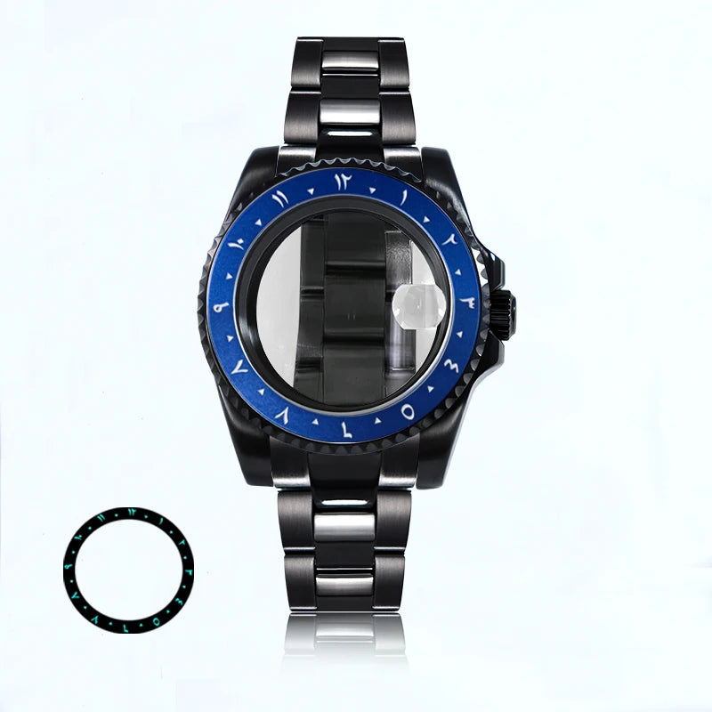 Black 40.5mm Case Oyster Bracelet 20ATM Suitable for NH34NH35/36/38ETA2824 Movement