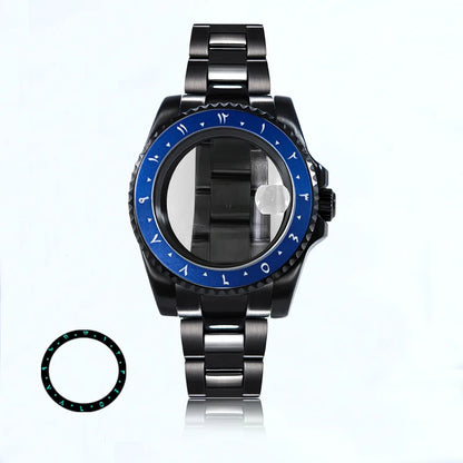 Black 40.5mm Case Oyster Bracelet 20ATM Suitable for NH34NH35/36/38ETA2824 Movement