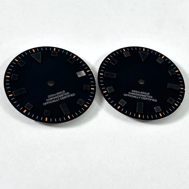 Retro 28.5mm Dial 50-layer Matte Black White Dark Green Lume NH35 Movement No Date