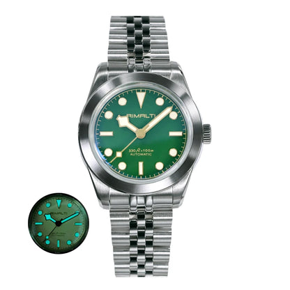 RIMALTI 38mm 62GS Men's Watch 316L Stainless Steel Strap100 Meters Waterproof Retro C3 Lume NH35 Automatic Mechanical Movement