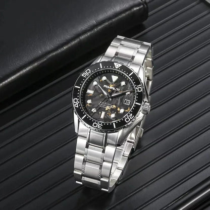 RIMALTI 40mm Watch Carbon Fiber Dial Men's Diving Watch Classic High-quality NH35 Automatic Mechanical Sapphire Blue Lume20bar