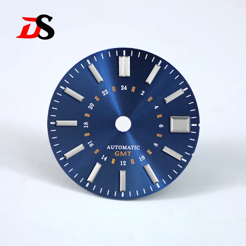 28.5mm Sunburst 24-hour GMT Sun Pattern No luminous Dial NH34 Movement