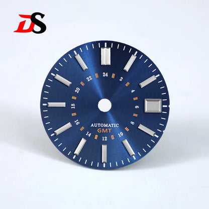 28.5mm Sunburst 24-hour GMT Sun Pattern No luminous Dial NH34 Movement