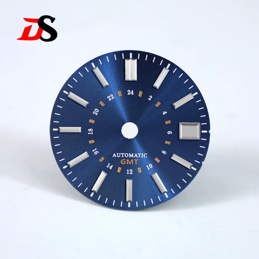 28.5mm Sunburst 24-hour GMT Sun Pattern No luminous Dial NH34 Movement
