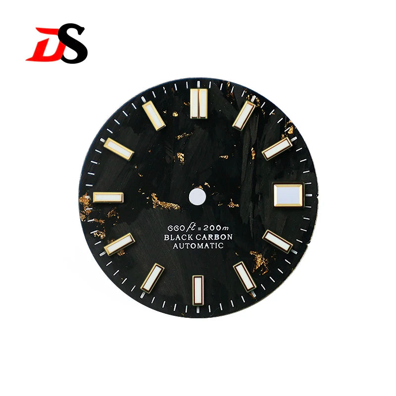 Carbon Fiber Dial NH35NH34 28.5MM Blue Lume Date Finger Part Supports Personalized Customization Logo Text