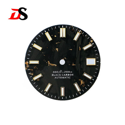 Carbon Fiber Dial NH35NH34 28.5MM Blue Lume Date Finger Part Supports Personalized Customization Logo Text