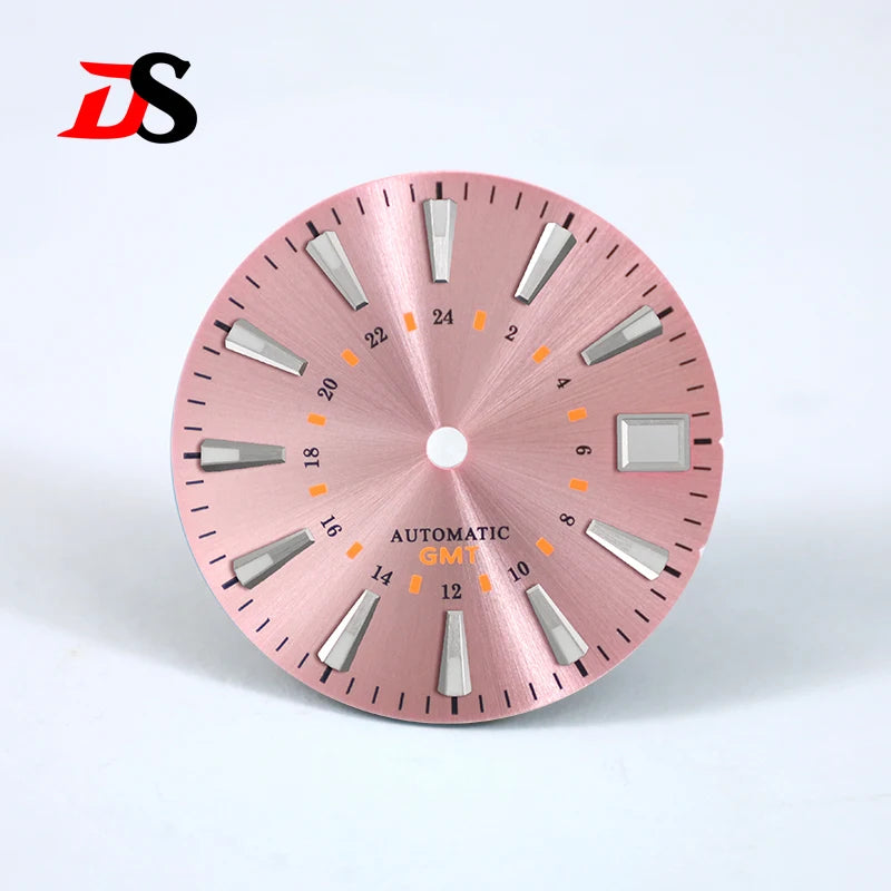 Sunburst GS 24 Hour GMT Sun Pattern Mod Dial 28.5MM Suitable for NH34 Movement OMG Index