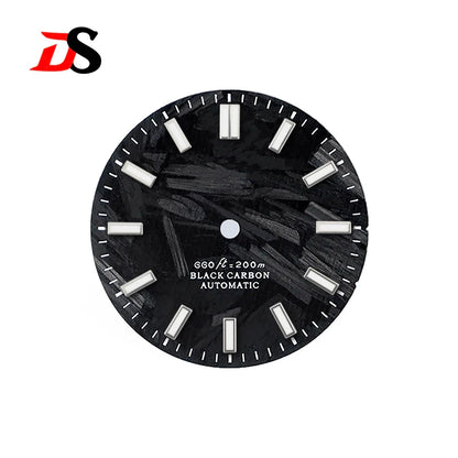 Black 28.5mm Carbon Fiber Dial No Date Series NH35 ETA2824 SW200 MIYOTA 9015 9039 Movement