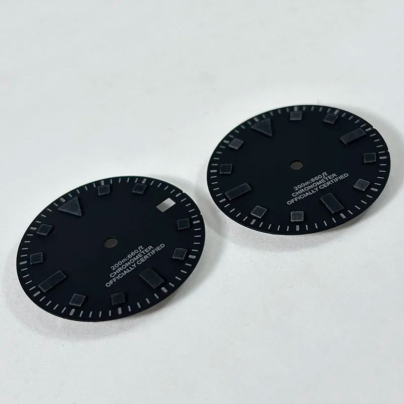 Retro 28.5mm Dial 50-layer Matte Black White Dark Green Lume NH35 Movement No Date