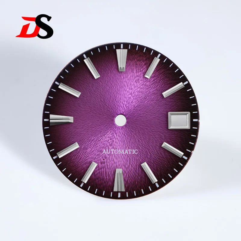 28.5mm Red Sunburst GS No Lume Invisible Textured Dial NH35 Movement