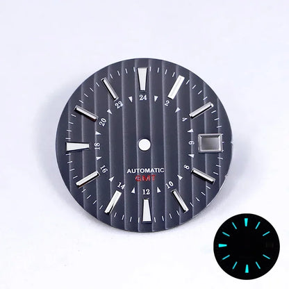 NH34 GMT Bamboo GS Sunburst Dial