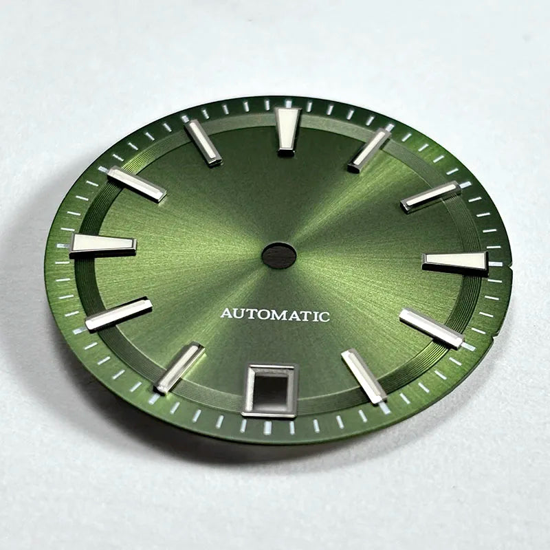 28.5mm Sunburst Dial 6 O'clock Blue Lume NH35 Movement