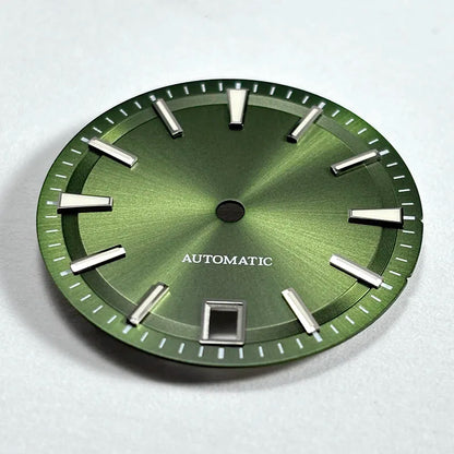 28.5mm Sunburst Dial 6 O'clock Blue Lume NH35 Movement