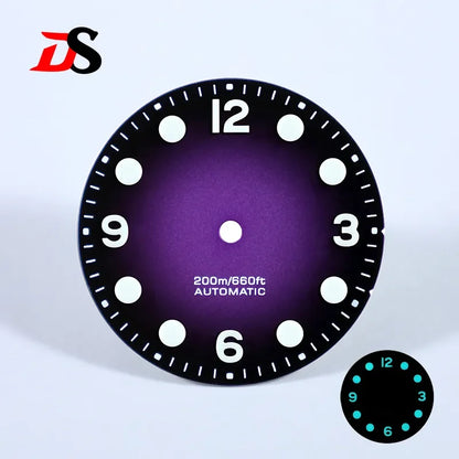 Retro 369 Number Dial 28.5mm Gradient Matte Dial BGW9 C3 Lume for NH35NH38 Movement No Date Dial