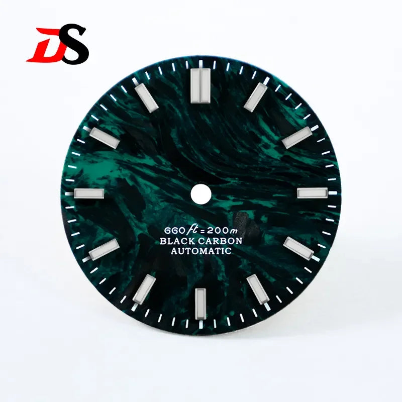 NH35 Dial Lava Carbon Fiber BGW9 Lume for NH38 Movement 28.5MM