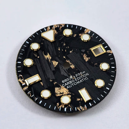 Carbon Fiber 28.5mm Dial Blue Lume Fit NH35 NH36 Movement