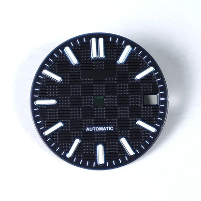 NH35 Dial 28.5mm Engineer Watch Face Blue Luminous Custom Logo for NH35/NH36 Movement