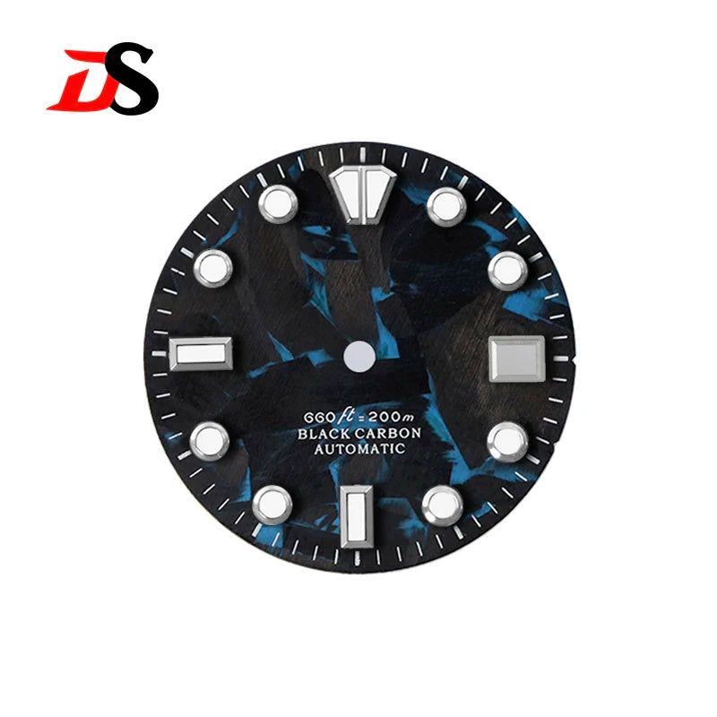Natural Carbon Fiber Dial 28.5mm GS Diving Index Blue Lume NH35