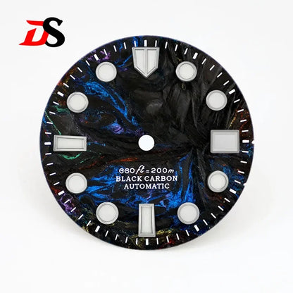 Carbon Fiber Dial Rich Color Lava BWG9 C3 Lume for NH35 Movement 3o'clock Date/No Date 28.5mm