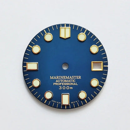 Gold Marinemaster MM Index Dial BGW9 C3 Lume for NH35NH36 Movement 28.5mm