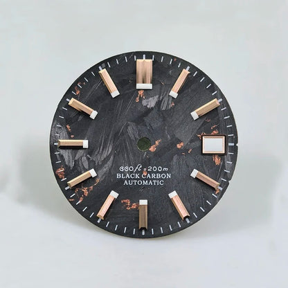 Carbon Fiber Dial Blue Lume 28.5mm for NH35/34 Custom Logo