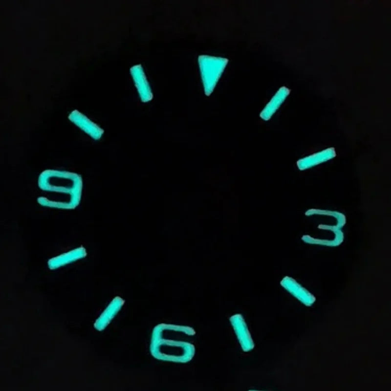 Carbon Dial 369 Blue Lume Silver Index Fit NH35 NH36 Movement  28.5mm