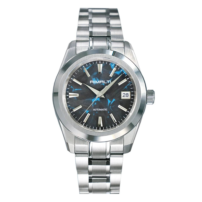 RIMALTI 38.5MM Watch Carbon Fiber Dial Business Men's Watch Automatic Mechanical Sapphire Waterproof NH35 Movement 10bar