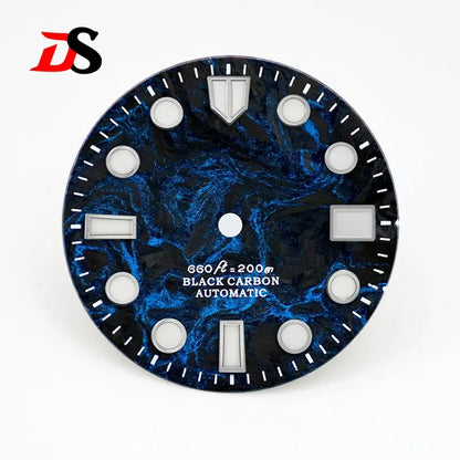 Carbon Fiber Dial Rich Color Lava BWG9 C3 Lume for NH35 Movement 3o'clock Date/No Date 28.5mm