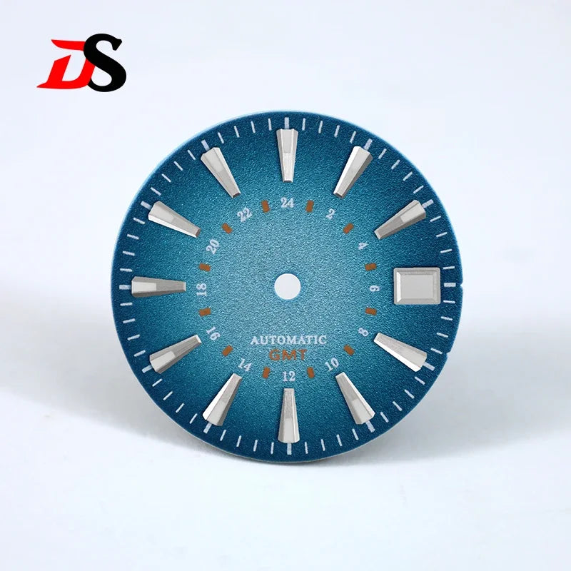 28.5mm Gradient Spark Texture Dial GMT NH34 Movement Blue Lume