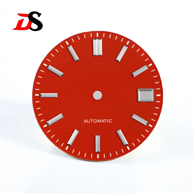28.5mm Orange Agate Stone Dial No date Natural NH38 Blue lume
