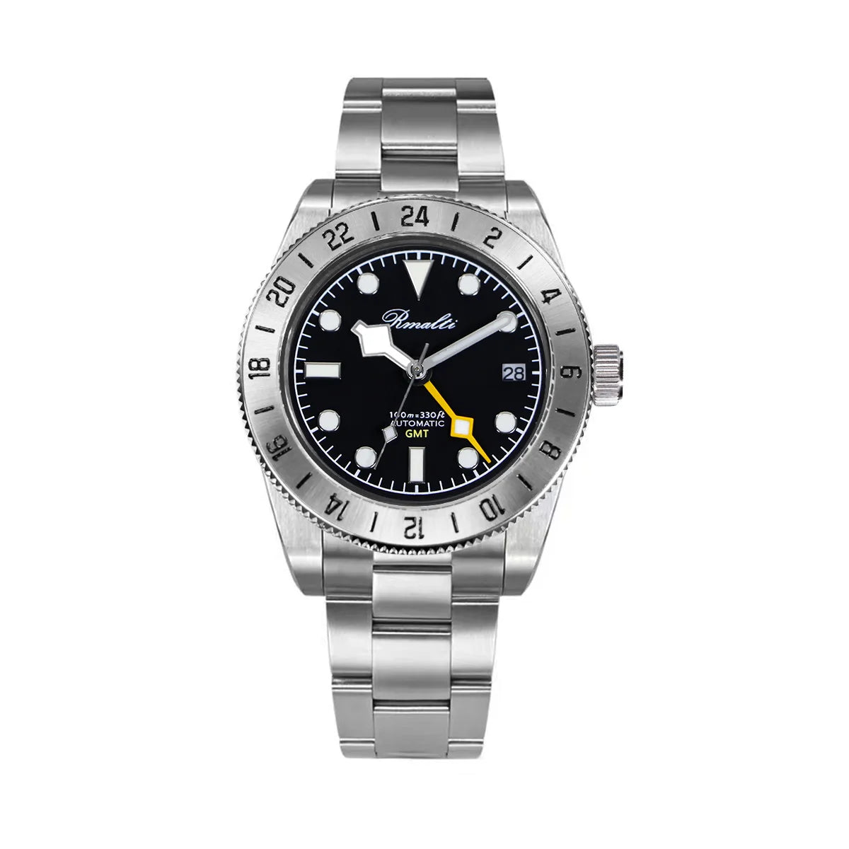 RMALTI 38.5mm Retro Bgw9 C3 Lume Sapphire Glass Bezel Luxury Men's Automatic Mechanical Watch 10ATM GMT NH34A Movement