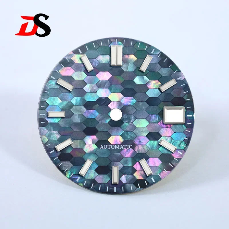 Mosaic 28.5mm Dial Mother-of-pearl Dial Date Index Blue Lume MOD NH35 Movement