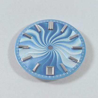 Guilloche Watch Dial 28.5mm No Lume NH35 Sterile Ice Blue Smoky Purple NH34 NH38 No Date