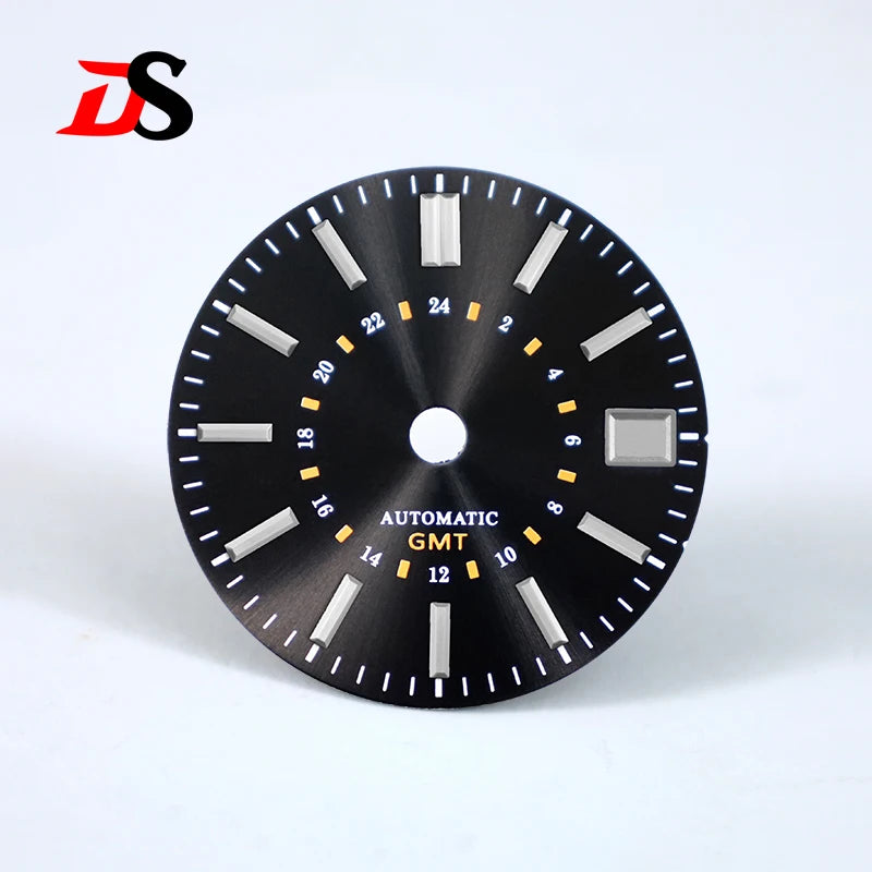 28.5mm Sunburst 24-hour GMT Sun Pattern No luminous Dial NH34 Movement