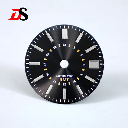 28.5mm Sunburst 24-hour GMT Sun Pattern No luminous Dial NH34 Movement