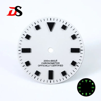 50-layer Retro 28.5mm Dial Matte Black White Dark Green Lume NH35 Movement