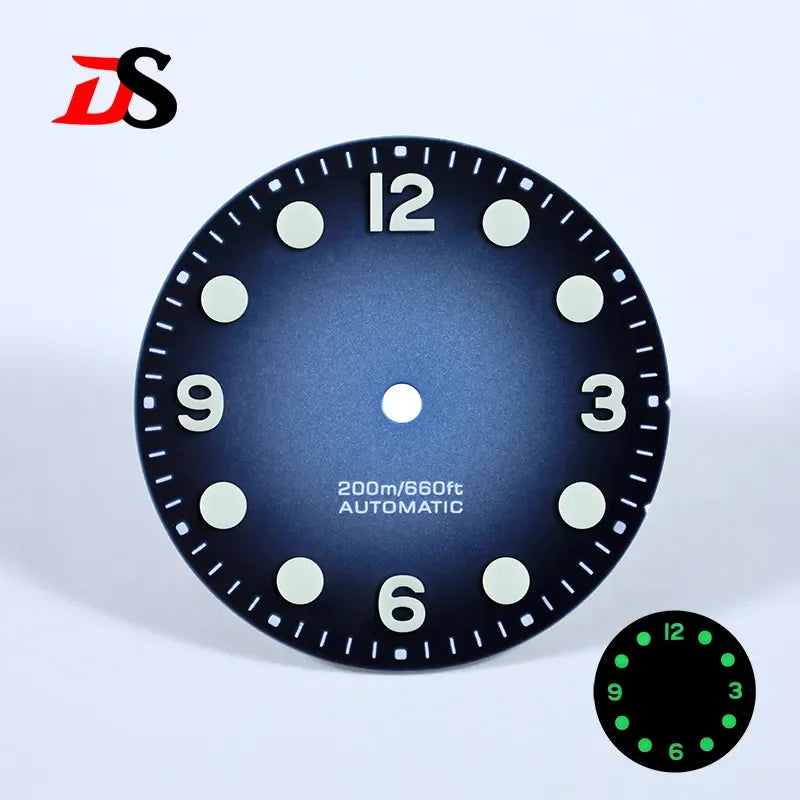 Retro 369 Number Dial 28.5mm Gradient Matte Dial BGW9 C3 Lume for NH35NH38 Movement No Date Dial