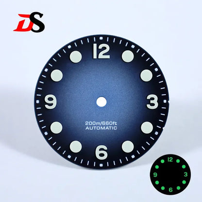 Retro 369 Number Dial 28.5mm Gradient Matte Dial BGW9 C3 Lume for NH35NH38 Movement No Date Dial