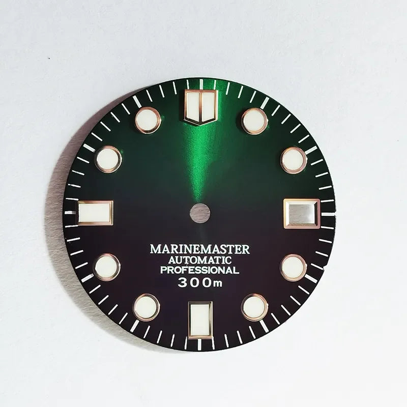 28.5mm Silver Marinemaster MM Index Dial BGW9 C3 Lume NH35NH36 Movement